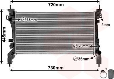 Van Wezel 17002385 - Radiators, Motora dzesēšanas sistēma autodraugiem.lv