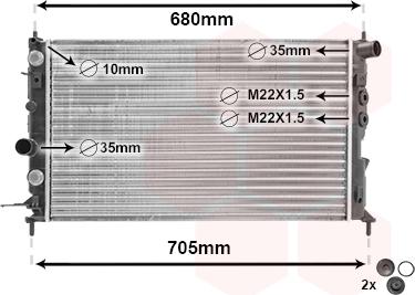 Van Wezel 37002220 - Radiators, Motora dzesēšanas sistēma autodraugiem.lv