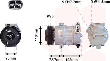 Van Wezel 3700K419 - Kompresors, Gaisa kond. sistēma autodraugiem.lv