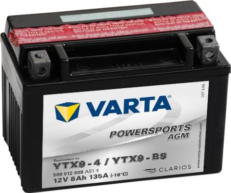 Varta 508012008A514 - Startera akumulatoru baterija autodraugiem.lv