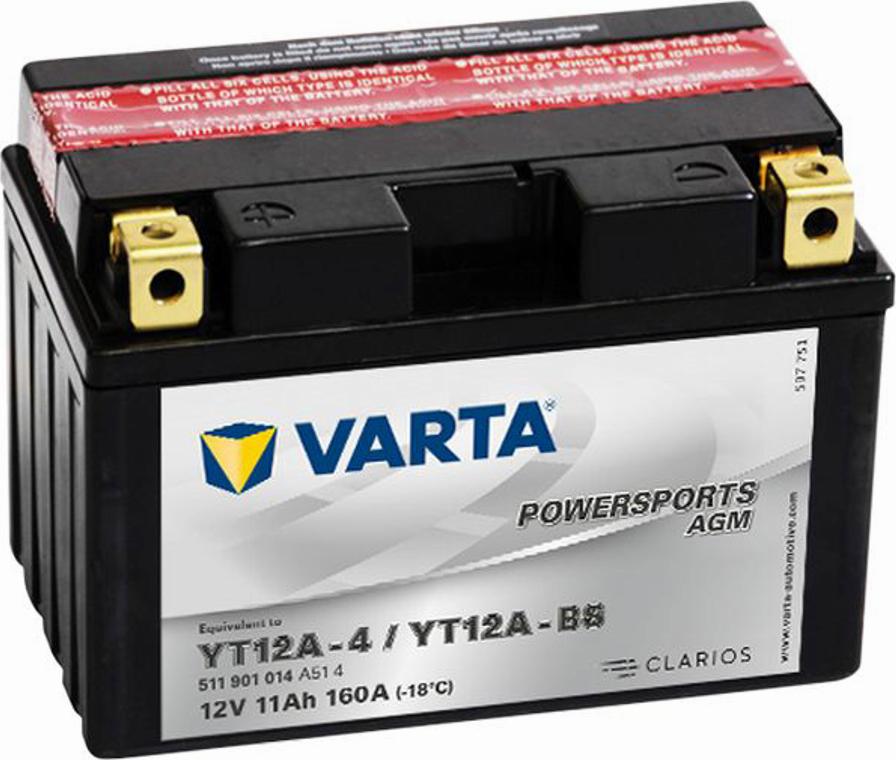 Varta 511901014 - Startera akumulatoru baterija autodraugiem.lv