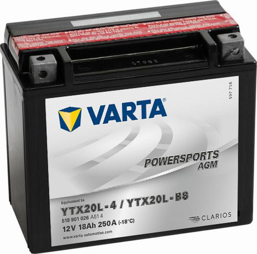 Varta 518901026 - Startera akumulatoru baterija autodraugiem.lv