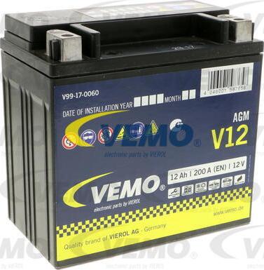Vemo V99-17-0060 - Startera akumulatoru baterija autodraugiem.lv