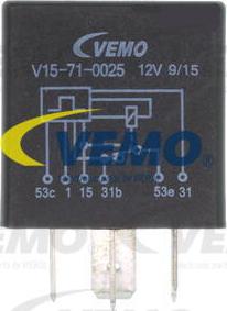 Vemo V15-71-0025 - Relejs, Stiklu mazgāšanas sistēmas intervāls autodraugiem.lv