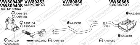 Veneporte 800869 - Izplūdes gāzu sistēma autodraugiem.lv