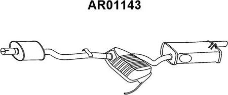 Veneporte AR01143 - Izplūdes gāzu trokšņa slāpētājs (pēdējais) autodraugiem.lv