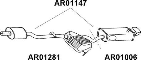 Veneporte AR01147 - Izplūdes gāzu trokšņa slāpētājs (pēdējais) autodraugiem.lv