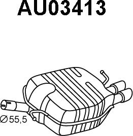 Veneporte AU03413 - Izplūdes gāzu trokšņa slāpētājs (pēdējais) autodraugiem.lv
