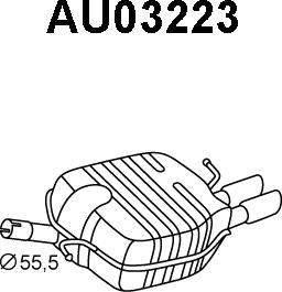 Veneporte AU03223 - Izplūdes gāzu trokšņa slāpētājs (pēdējais) autodraugiem.lv