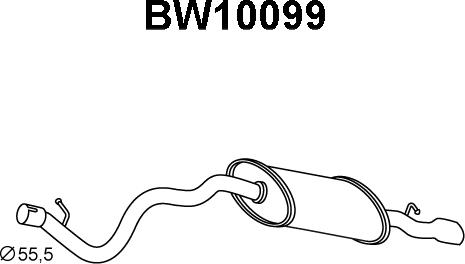 Veneporte BW10099 - Izplūdes gāzu trokšņa slāpētājs (pēdējais) autodraugiem.lv