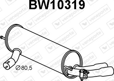 Veneporte BW10319 - Izplūdes gāzu trokšņa slāpētājs (pēdējais) autodraugiem.lv
