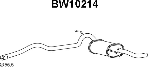 Veneporte BW10214 - Izplūdes gāzu trokšņa slāpētājs (pēdējais) autodraugiem.lv