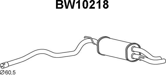 Veneporte BW10218 - Izplūdes gāzu trokšņa slāpētājs (pēdējais) autodraugiem.lv