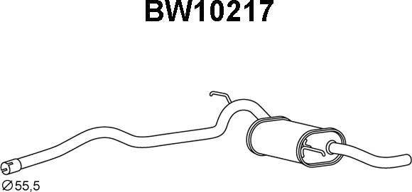 Veneporte BW10217 - Izplūdes gāzu trokšņa slāpētājs (pēdējais) autodraugiem.lv