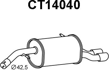 Veneporte CT14040 - Izplūdes gāzu trokšņa slāpētājs (pēdējais) autodraugiem.lv