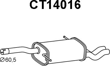 Veneporte CT14016 - Izplūdes gāzu trokšņa slāpētājs (pēdējais) autodraugiem.lv