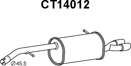 Veneporte CT14012 - Izplūdes gāzu trokšņa slāpētājs (pēdējais) autodraugiem.lv