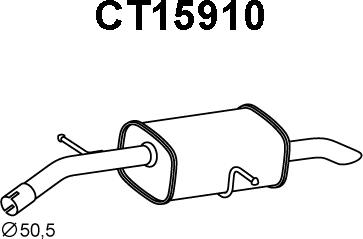 Veneporte CT15910 - Izplūdes gāzu trokšņa slāpētājs (pēdējais) autodraugiem.lv