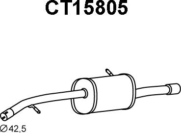 Veneporte CT15805 - Izplūdes gāzu trokšņa slāpētājs (pēdējais) autodraugiem.lv