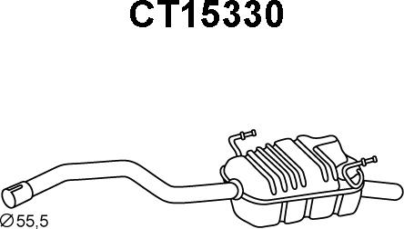 Veneporte CT15330 - Izplūdes gāzu trokšņa slāpētājs (pēdējais) autodraugiem.lv