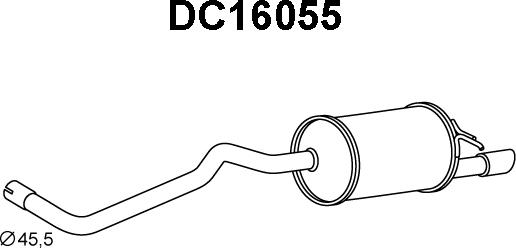 Veneporte DC16055 - Izplūdes gāzu trokšņa slāpētājs (pēdējais) autodraugiem.lv