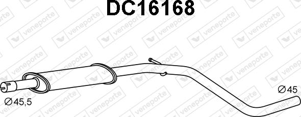 Veneporte DC16168 - Vidējais izpl. gāzu trokšņa slāpētājs autodraugiem.lv