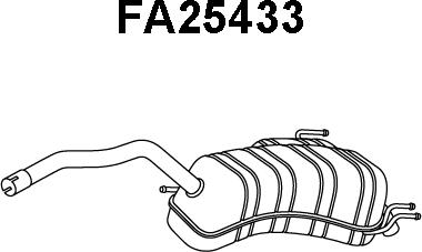 Veneporte FA25433 - Izplūdes gāzu trokšņa slāpētājs (pēdējais) autodraugiem.lv