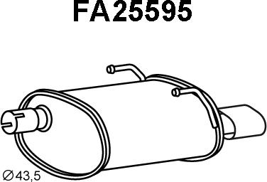 Veneporte FA25595 - Izplūdes gāzu trokšņa slāpētājs (pēdējais) autodraugiem.lv