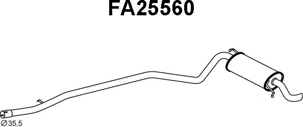 Veneporte FA25560 - Izplūdes gāzu trokšņa slāpētājs (pēdējais) autodraugiem.lv