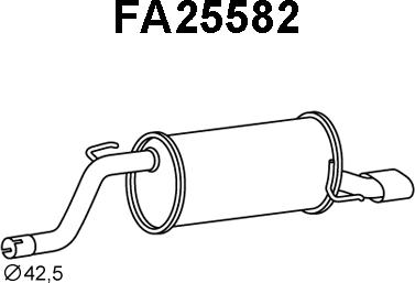 Veneporte FA25582 - Izplūdes gāzu trokšņa slāpētājs (pēdējais) autodraugiem.lv