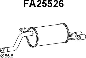 Veneporte FA25526 - Izplūdes gāzu trokšņa slāpētājs (pēdējais) autodraugiem.lv