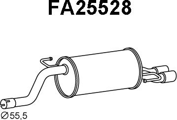 Veneporte FA25528 - Izplūdes gāzu trokšņa slāpētājs (pēdējais) autodraugiem.lv