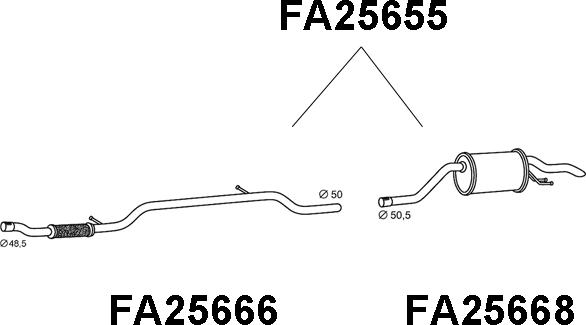 Veneporte FA25655 - Izplūdes gāzu trokšņa slāpētājs (pēdējais) autodraugiem.lv