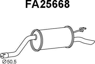 Veneporte FA25668 - Izplūdes gāzu trokšņa slāpētājs (pēdējais) autodraugiem.lv