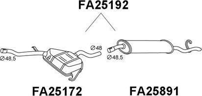 Veneporte FA25192 - Izplūdes gāzu trokšņa slāpētājs (pēdējais) autodraugiem.lv