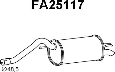 Veneporte FA25117 - Izplūdes gāzu trokšņa slāpētājs (pēdējais) autodraugiem.lv
