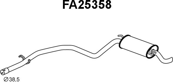 Veneporte FA25358 - Izplūdes gāzu trokšņa slāpētājs (pēdējais) autodraugiem.lv