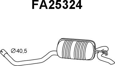 Veneporte FA25324 - Izplūdes gāzu trokšņa slāpētājs (pēdējais) autodraugiem.lv