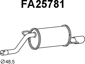 Veneporte FA25781 - Izplūdes gāzu trokšņa slāpētājs (pēdējais) autodraugiem.lv