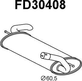 Veneporte FD30408 - Izplūdes gāzu trokšņa slāpētājs (pēdējais) autodraugiem.lv