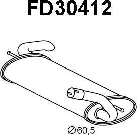 Veneporte FD30412 - Izplūdes gāzu trokšņa slāpētājs (pēdējais) autodraugiem.lv
