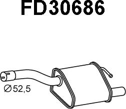 Veneporte FD30686 - Izplūdes gāzu trokšņa slāpētājs (pēdējais) autodraugiem.lv