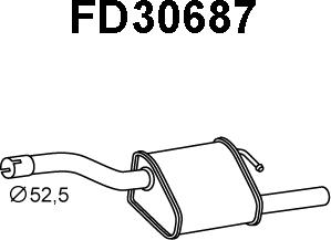 Veneporte FD30687 - Izplūdes gāzu trokšņa slāpētājs (pēdējais) autodraugiem.lv