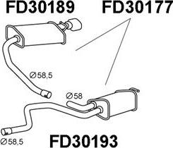 Veneporte FD30177 - Izplūdes gāzu trokšņa slāpētājs (pēdējais) autodraugiem.lv