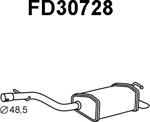 Veneporte FD30728 - Izplūdes gāzu trokšņa slāpētājs (pēdējais) autodraugiem.lv