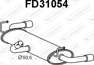 Veneporte FD31054 - Izplūdes gāzu trokšņa slāpētājs (pēdējais) autodraugiem.lv