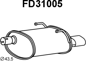 Veneporte FD31005 - Izplūdes gāzu trokšņa slāpētājs (pēdējais) autodraugiem.lv