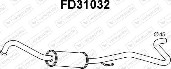 Veneporte FD31032 - Izplūdes gāzu priekšslāpētājs autodraugiem.lv