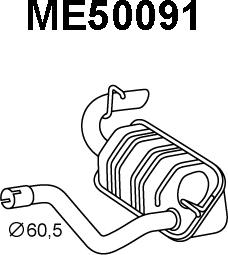Veneporte ME50091 - Izplūdes gāzu trokšņa slāpētājs (pēdējais) autodraugiem.lv