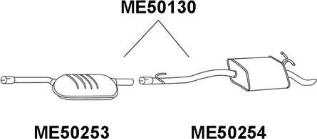 Veneporte ME50130 - Izplūdes gāzu trokšņa slāpētājs (pēdējais) autodraugiem.lv